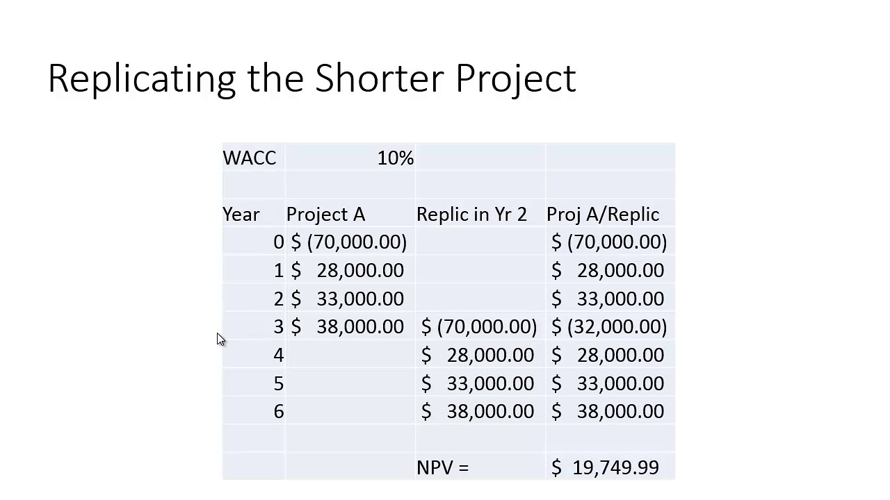 Projects with Different Lives   Replication