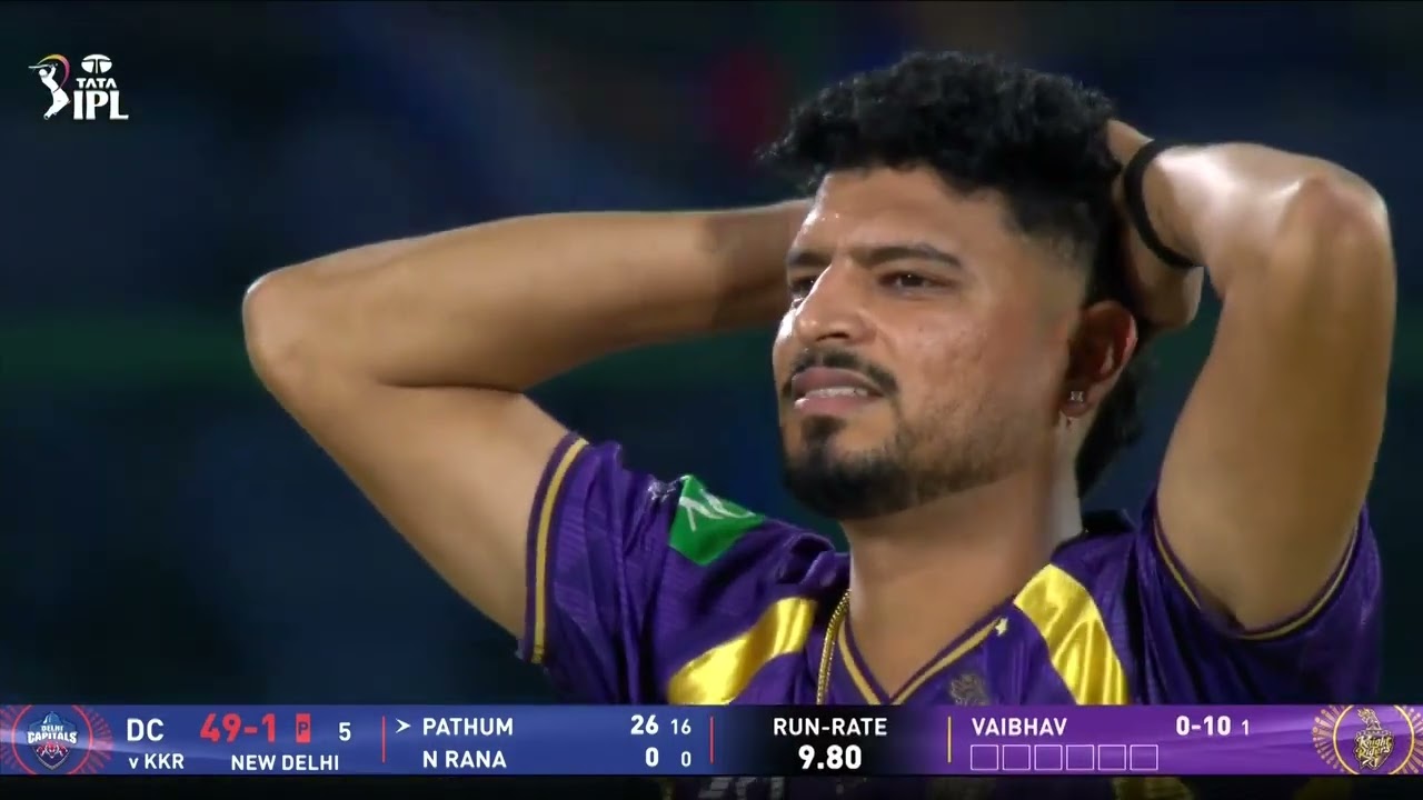 Pathum Nishanka hitting the fifty50 in ipl match dc vs kkr 2026