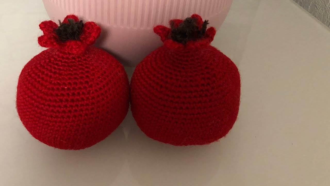 Amigurumi nar yapımı granatapfel,pomegranate #nar #granatapfel #pomegranate