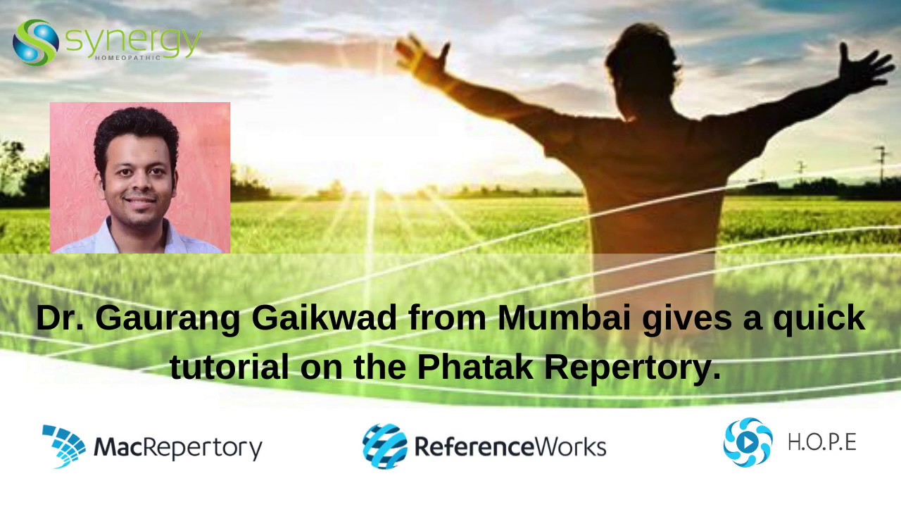 Phatak Repertory with Dr. Gaurang Gaikwad