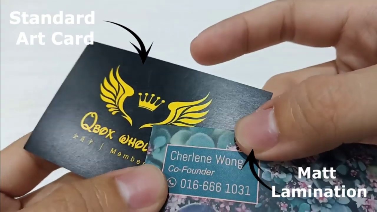 Name Cards Comparison [ Standard, Matt Lamination & Gloss Lamination ]
