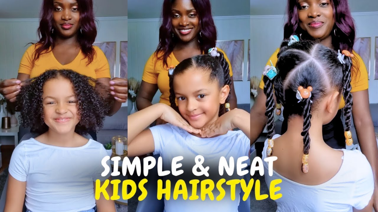 Simple & Neat Kids Hairstyle on Natural Hair | Easy Protective Style | Versatile Beatrice