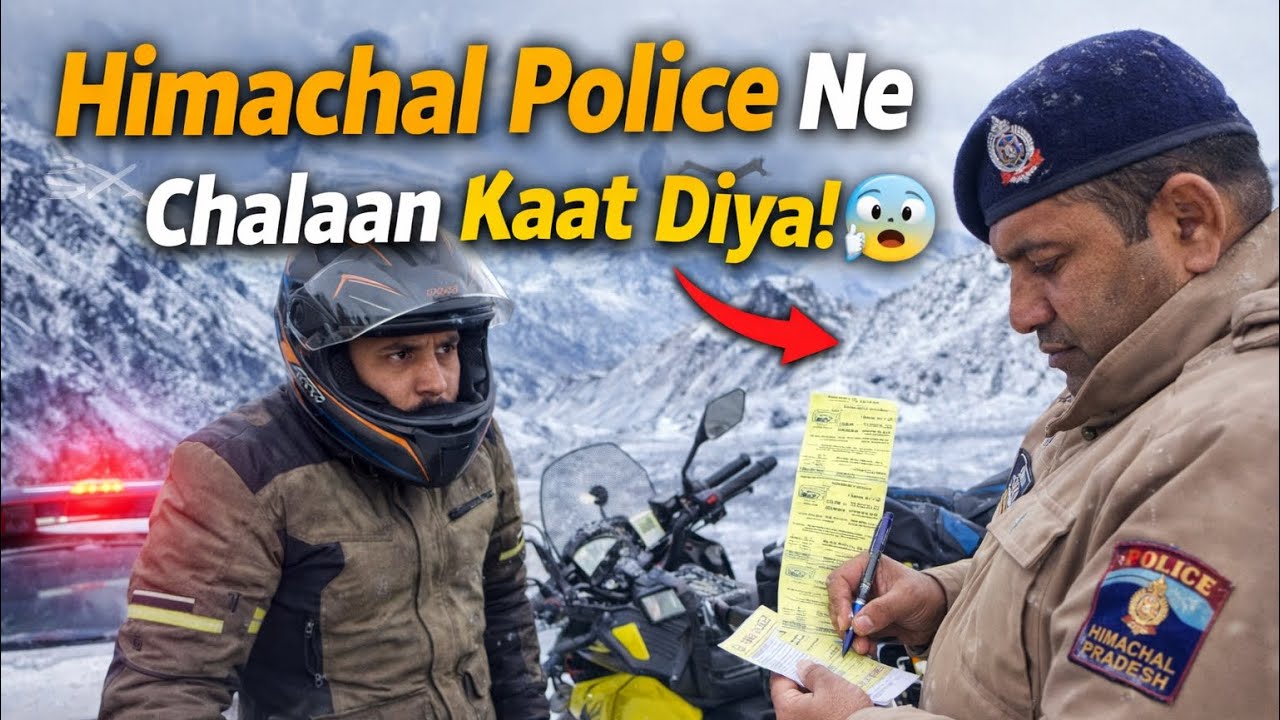 Snow Ride Bigad Gayi 😨 | Himachal Police Ka Chalaan On Camera! @Riderlovejaat 