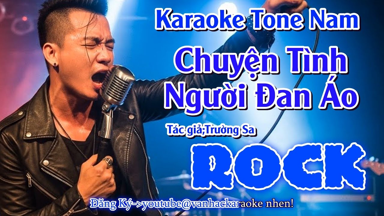 Karaoke Chuyện Tình Người Đan Áo Tone Nam Beat Chuẩn Bbm Rock Phối mới Balld Bolero #vanhackaraoke