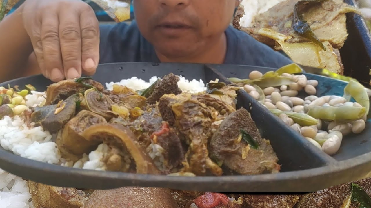 Eating delicious Buffalo innards curry | Khips Vlog...| Naga style