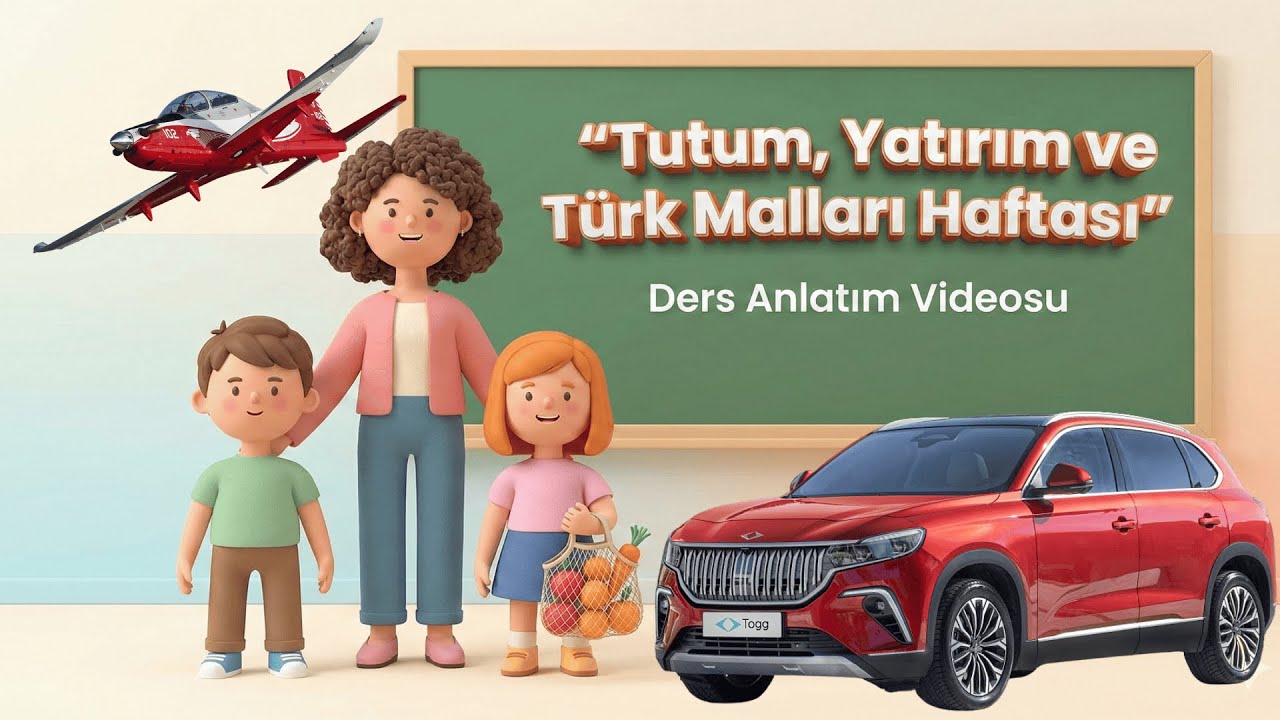 Yerli Malı Haftası  Tutum, Yatırım ve T&uuml;rk Malları Ders Anlatım Videosu  + Şarkı | TOGG, H&Uuml;RKUŞ&hellip;  