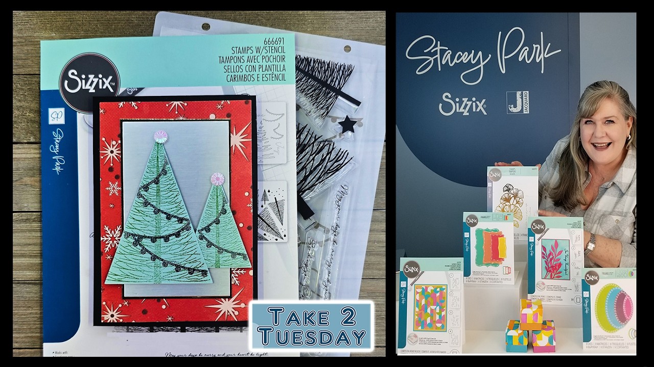 Take 2 Tuesday Class 24. A New Sizzix Stamp & Stencil Set . Today it is all about the Stencil