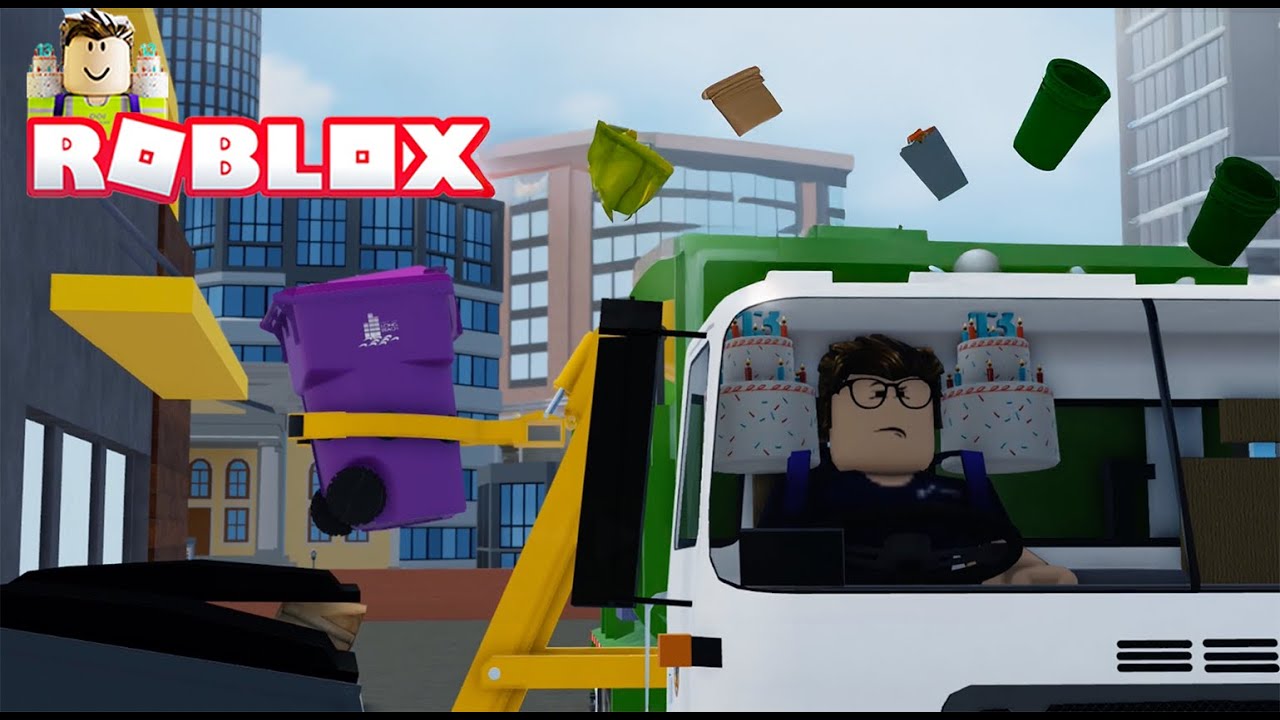 Roblox Garbage truck, Collect Garbage for Fun! Picking up Recycle bins