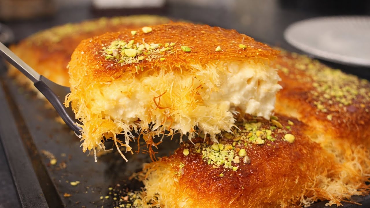 اطيب كنافة بالقشطة اسهل و اسرع طريقة و طعم اطيب من المحلات 😋