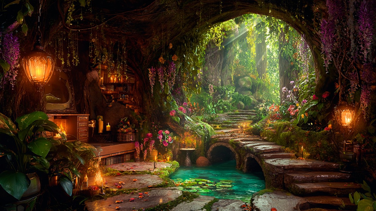 Ethereal Fairy Cavern Garden✨Magical Forest Music for Stress Relief, Zen Healing & Deep Relaxation