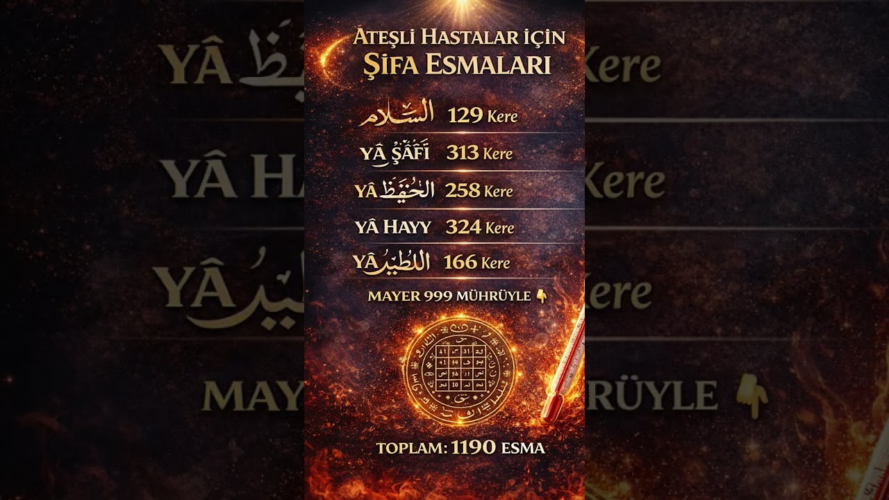 ATEŞLİ HASTAYA AÇİL MAYER TERTİBİ‼️ESMAÜL HÜSNA CALIŞMASI‼️MEDYUM MAYER