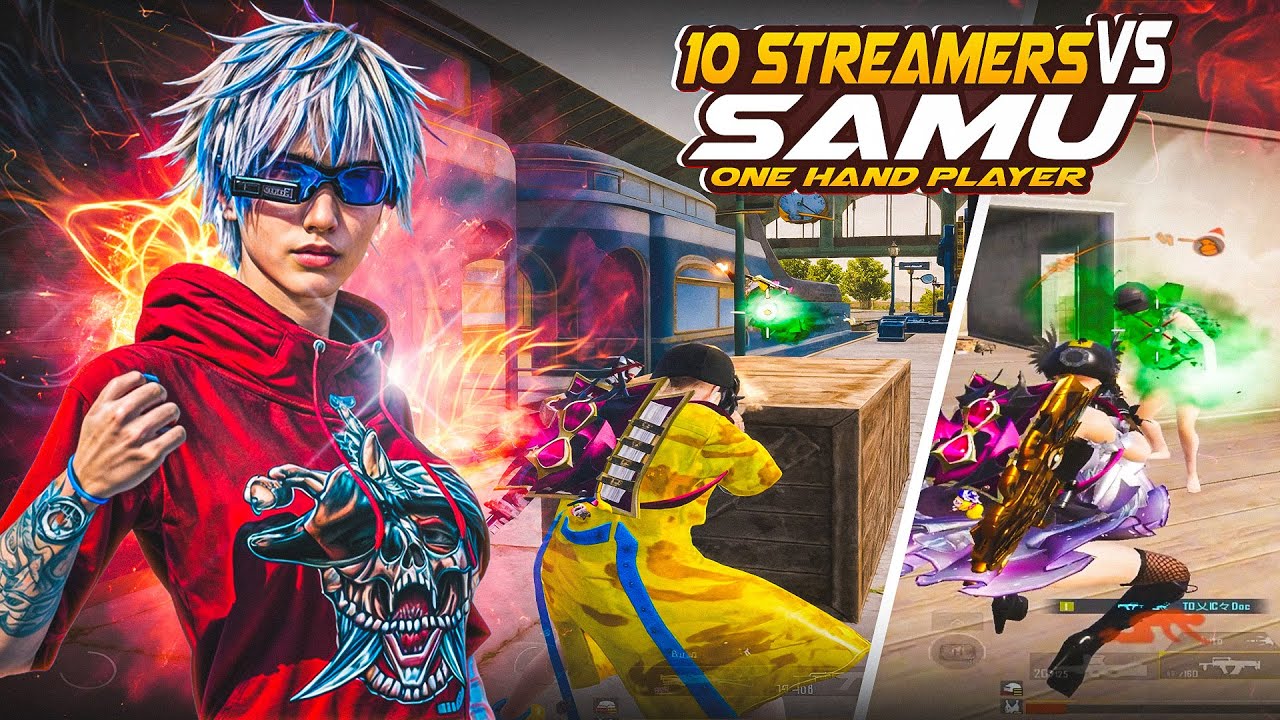 [ 10 STREAMERS ] VS ONE HAND PLAYER😱  Samu vs YouTubers 🔥 BGMI/PUBG