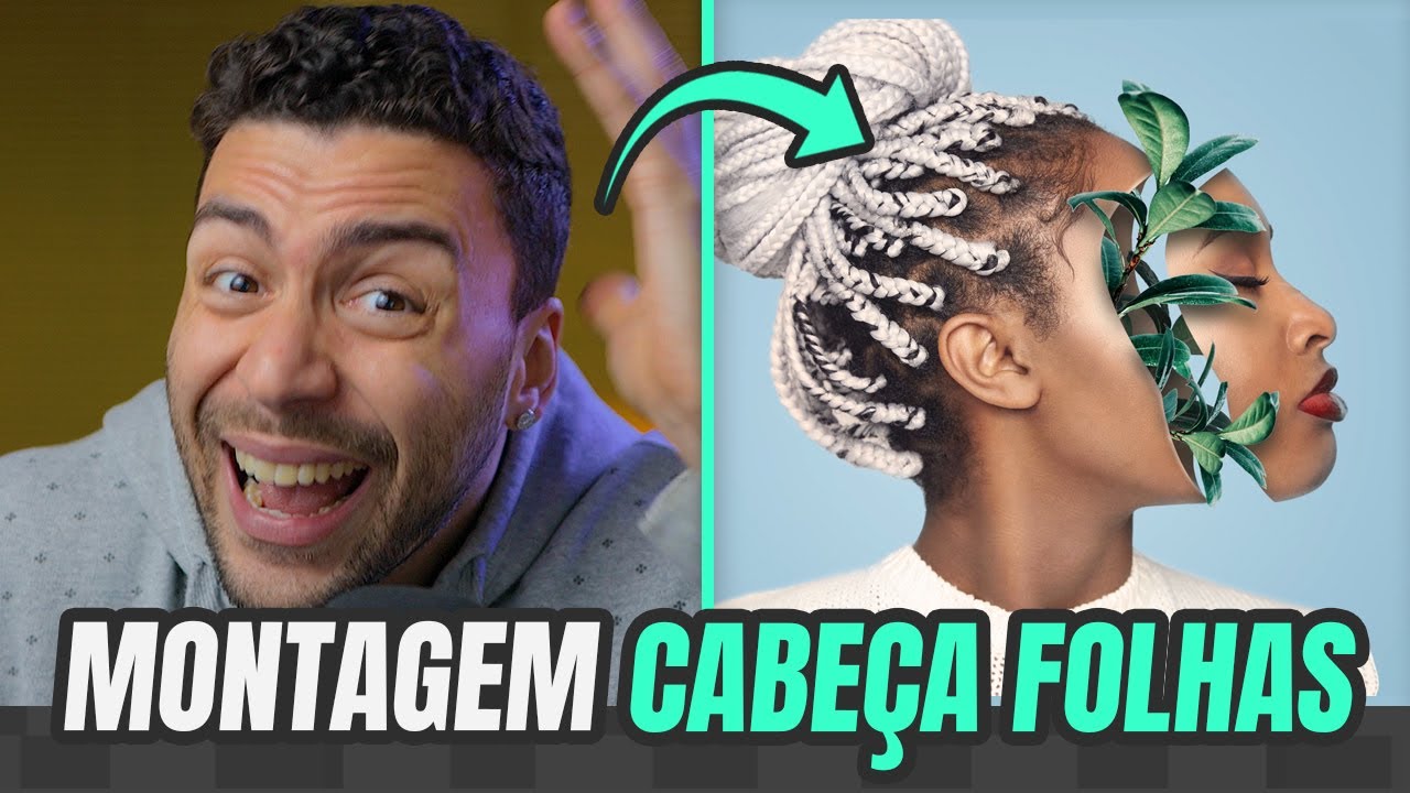 MONTAGEM cabeça com plantas no Photoshop