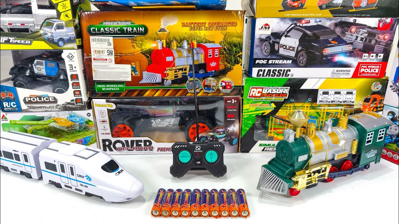 Unboxing Lokomotive Train Set, Rc High Speed Rail, City Bus Rescue, Rc Police car