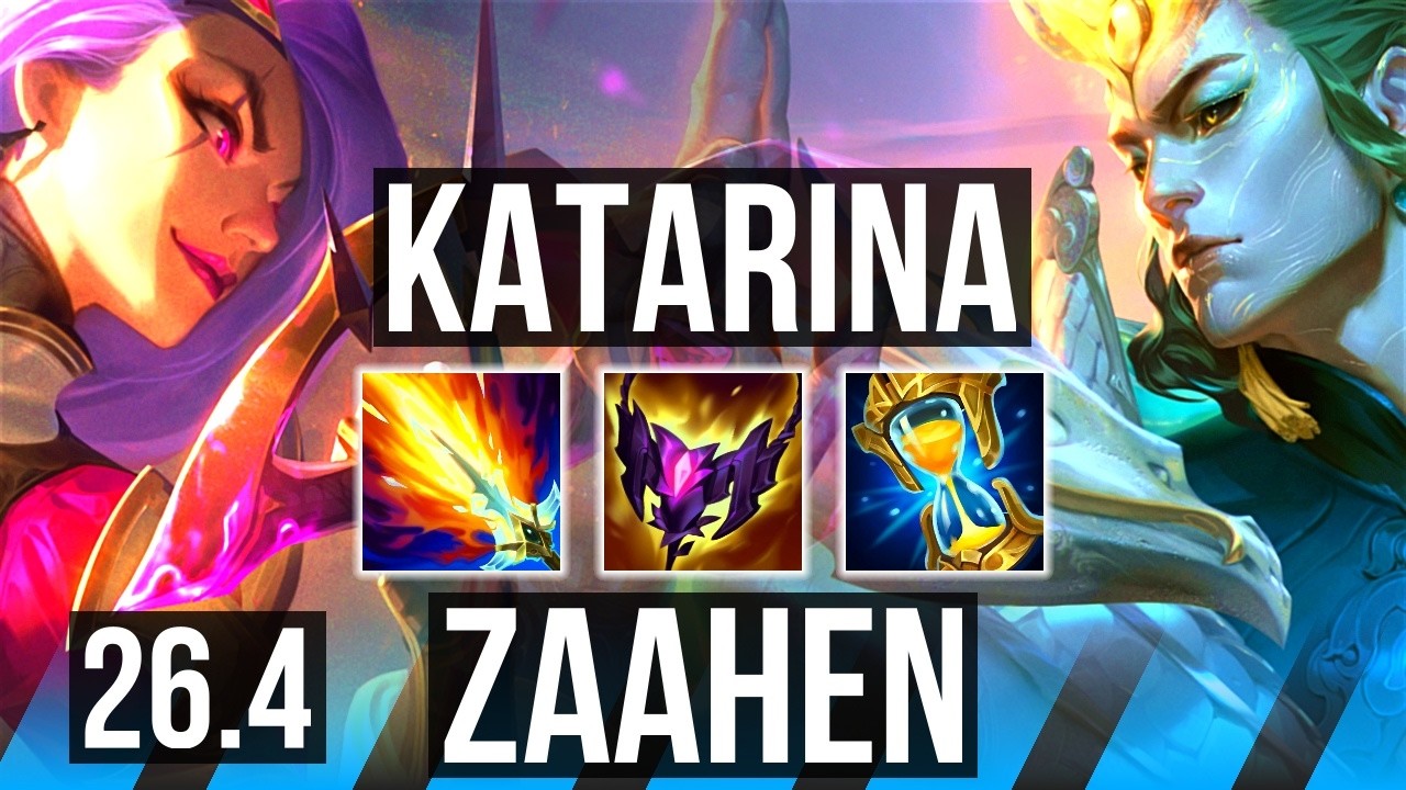 KATARINA vs ZAAHEN (MID) | BR Grandmaster | 26.4