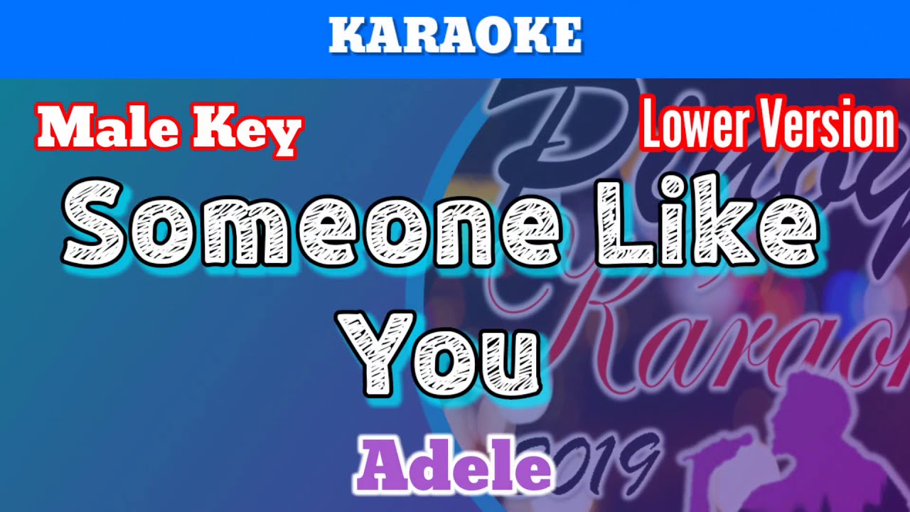 Someone Like You by Adele (Karaoke : Male Key : Lower Version)