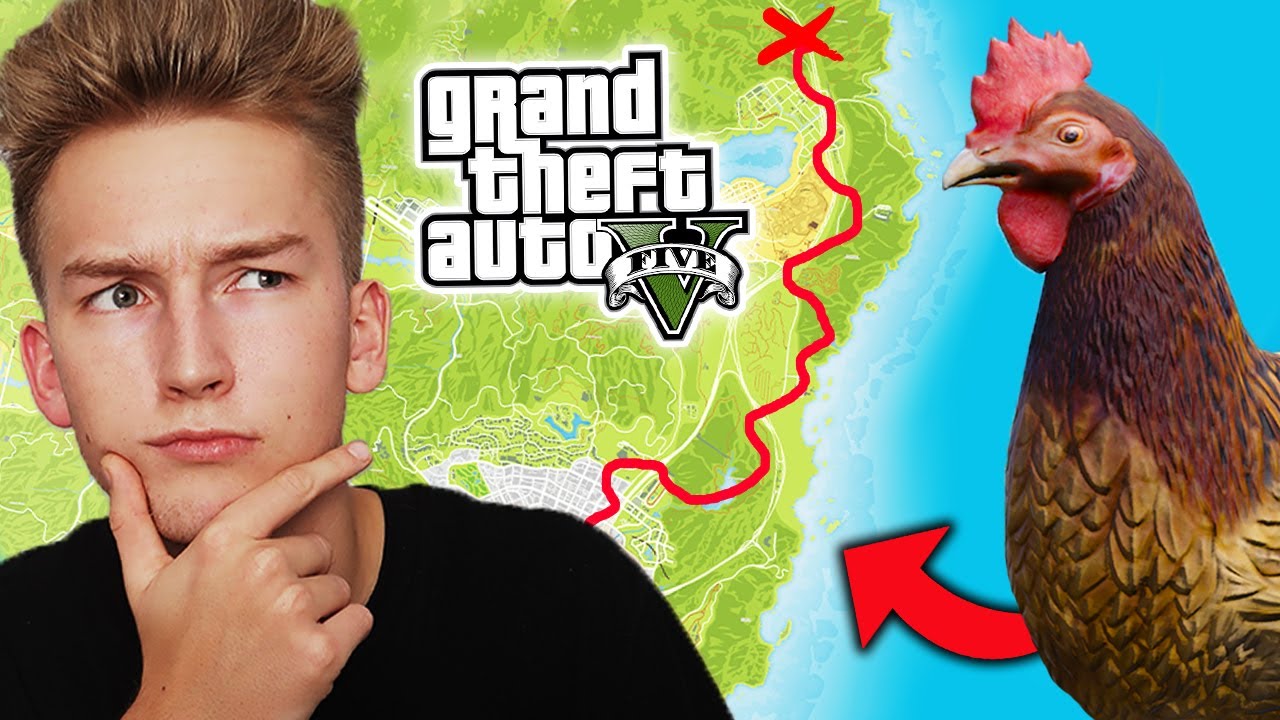 GTA V - PRZEZ CAŁĄ MAPĘ jako ZWIERZĘ CHALLENGE! 🐔