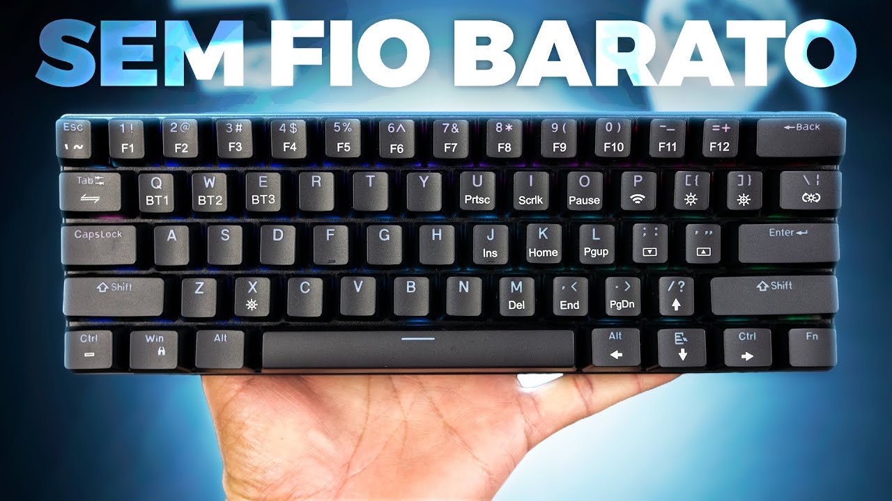 TECLADO MECÂNICO 60% BLUETOOTH, CABO e BARATO!!! - BIitzwolf BW-KB0