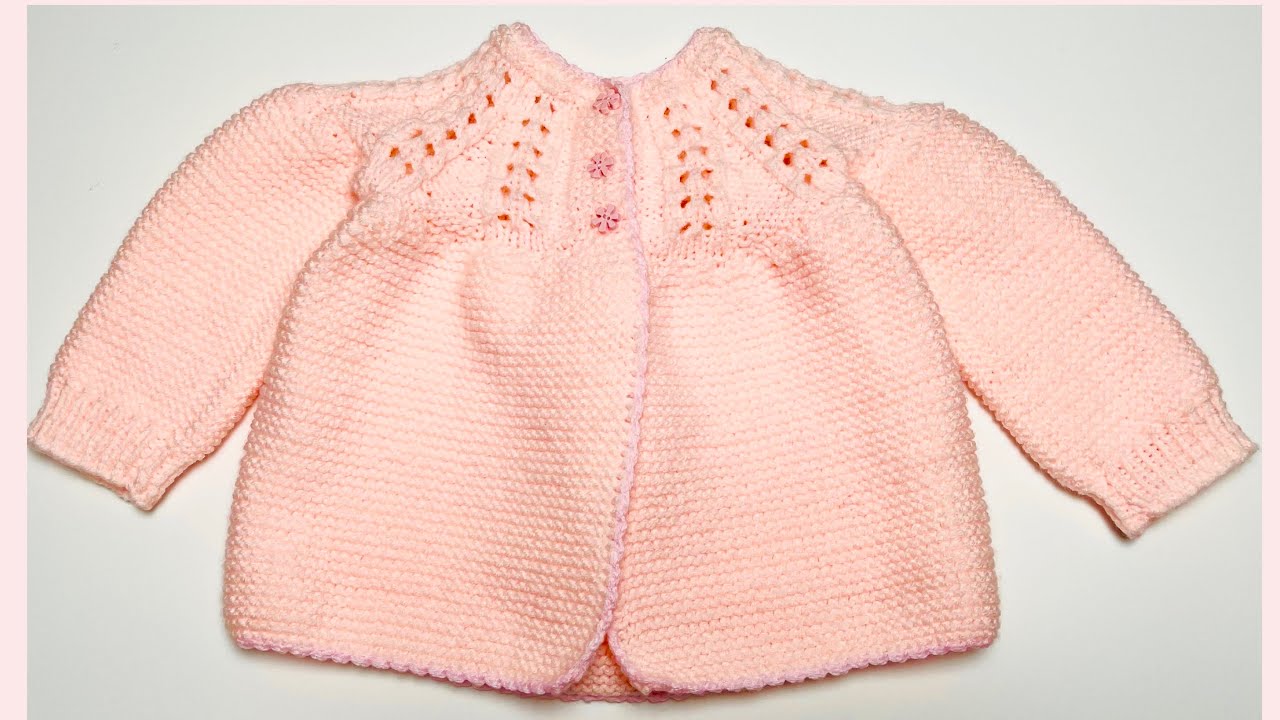 How to Knit baby jacket for girls 18-24M, Knitting for Baby  PART 2