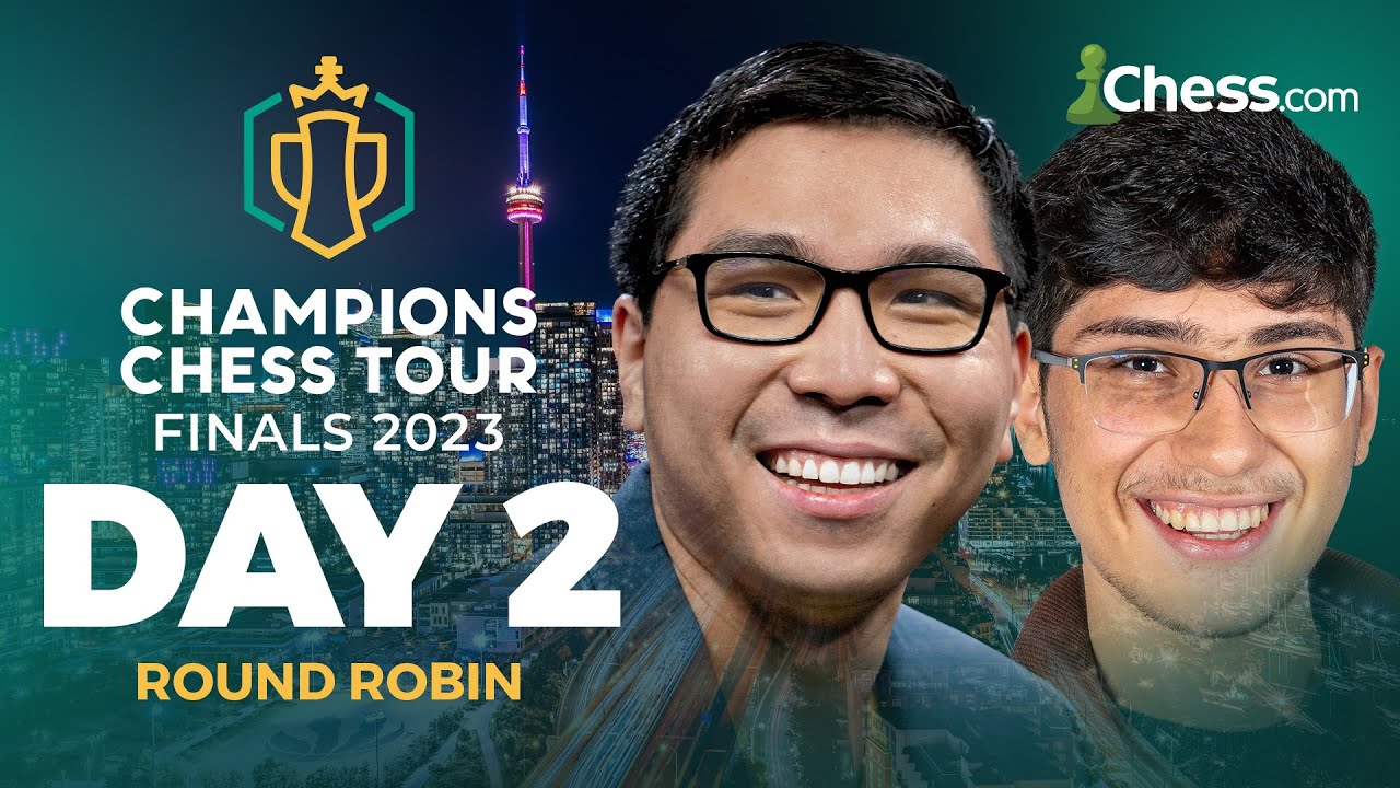 Champions Chess Tour Finals 2023 Day 2 | Watch Magnus v Hikaru! Can Wesley & Magnus Maintain Lead?