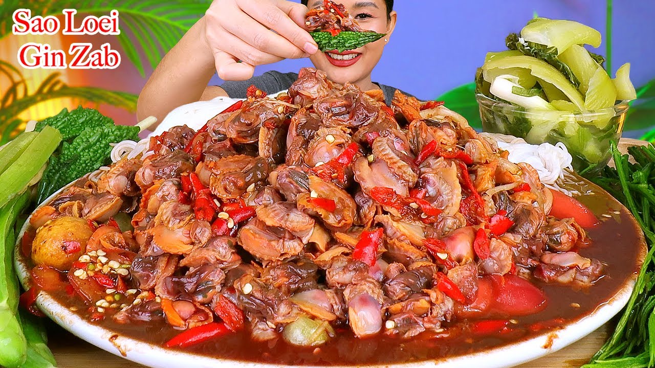 กินส้มตำหอยแครงแดงเดือดเผ็ดๆ ‼️ขนมจีนเหนียวนุ่ม ชะอม มะระขี้นกแซ่บๆจ้า