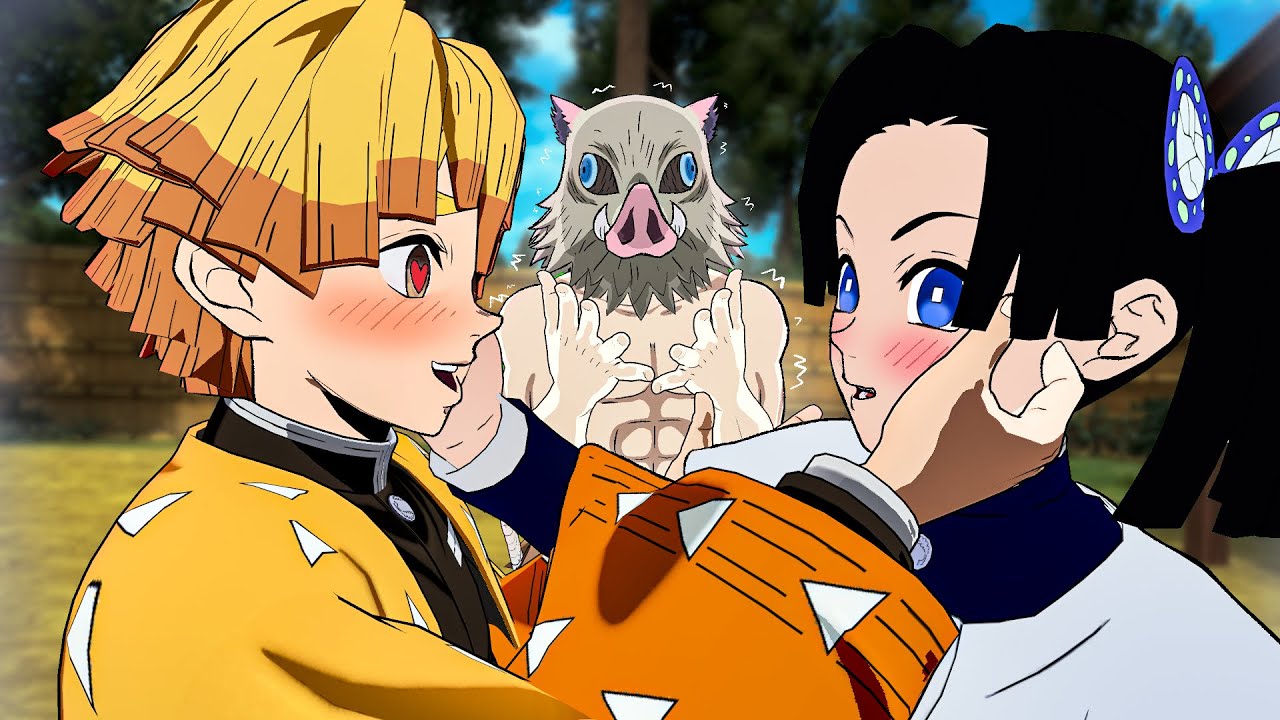 Inosuke descobre o segredo de Aoi e Zenitsu no Demon slayer VR!