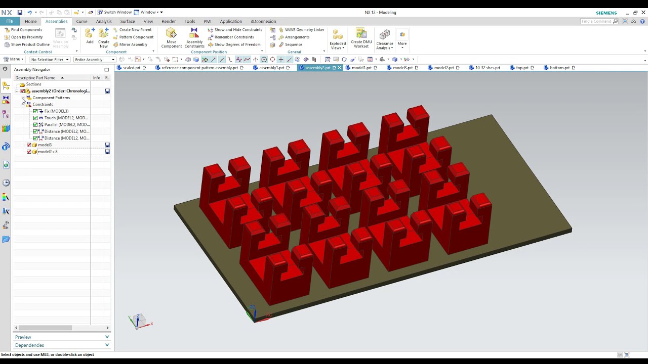 Учебное пособие по компонентам шаблона Siemens NX