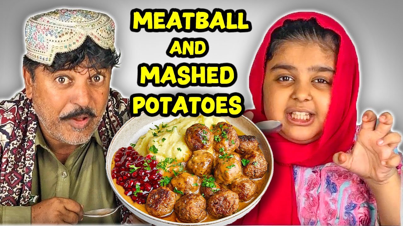 Tribal People Try Meatball and Mashed Potatoes