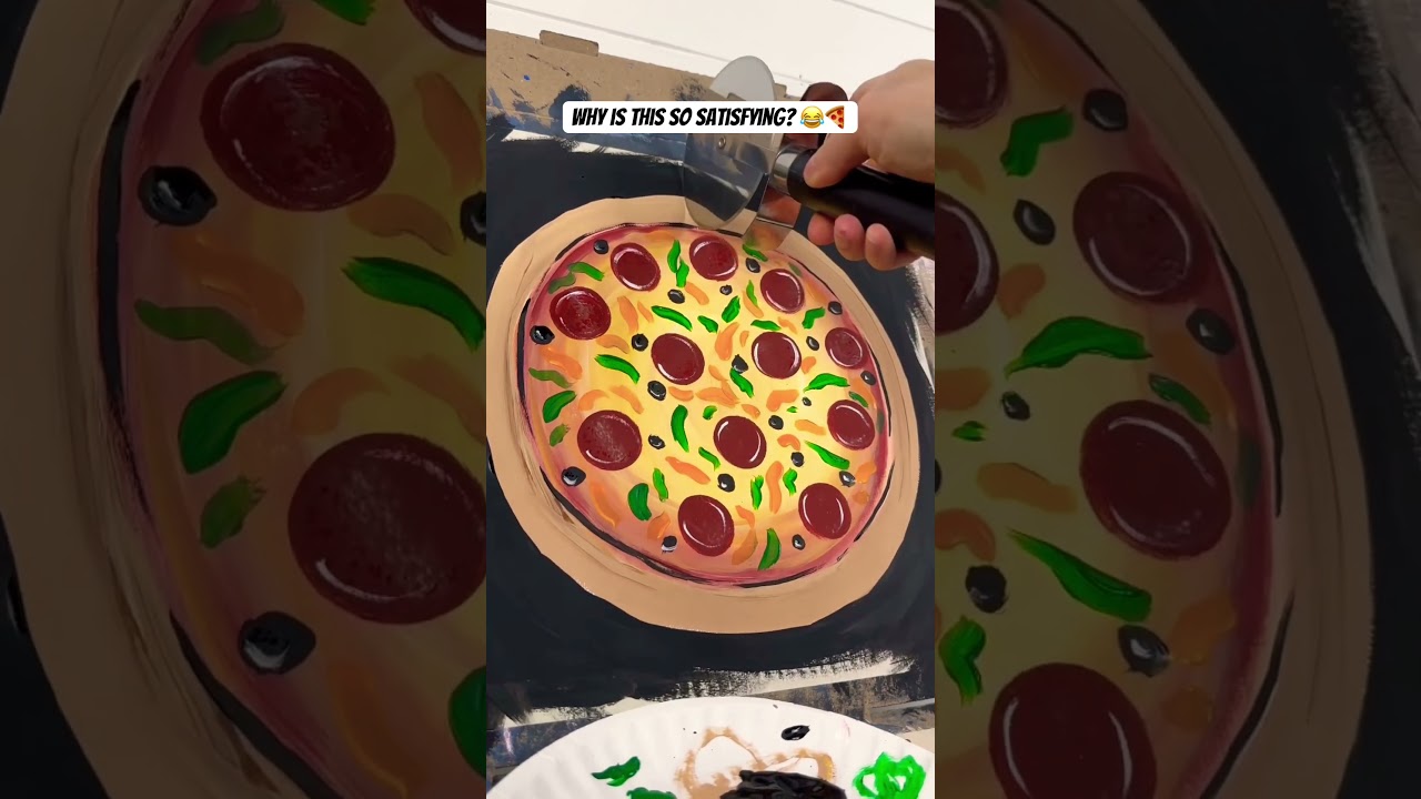 What&rsquo;s your favorite pizza topping? 🍕😋 #art #artist #easypainting #beginner #pizza #painting