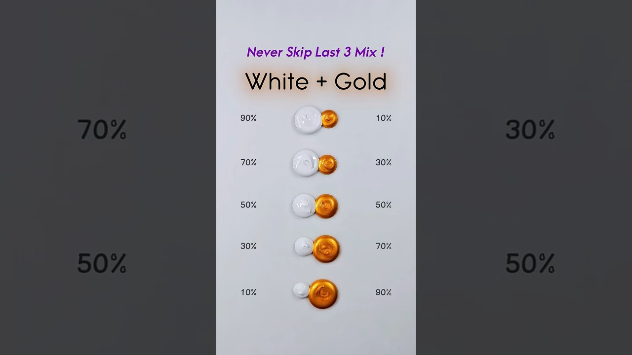 White & Gold Color Mixing 😍 #colormixing #artvideo #paintmixing #asmr #colors #art #reels #shorts