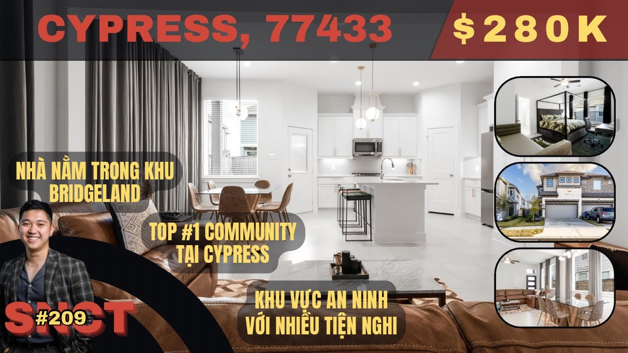 CYPRESS TX 77433 - Nhà Trong Bridgeland Giá chỉ $280K Xây Năm 2024 | SNCT#209