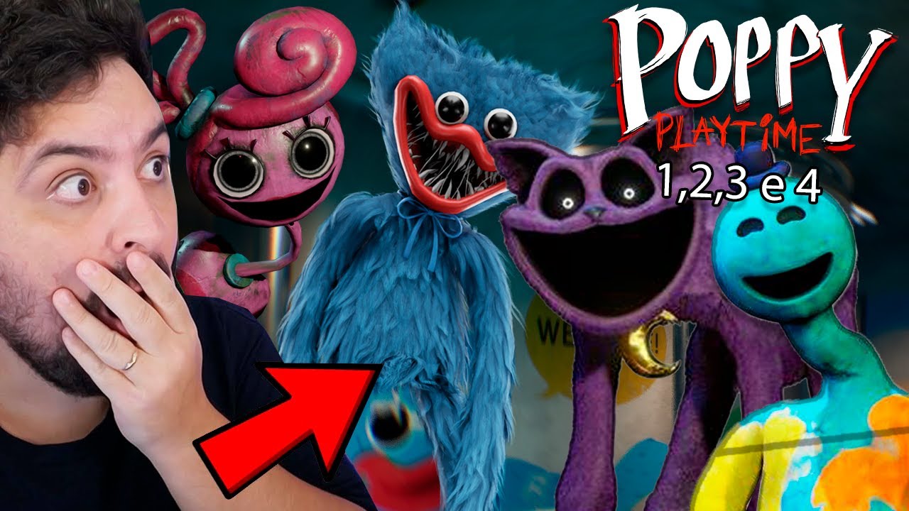ESPECIAL JOGANDO TODOS os POPPY PLAYTIME 1,2,3 E 4...JOGO COMPLETO em PORTUGU&Ecirc;S *DUBLADO*