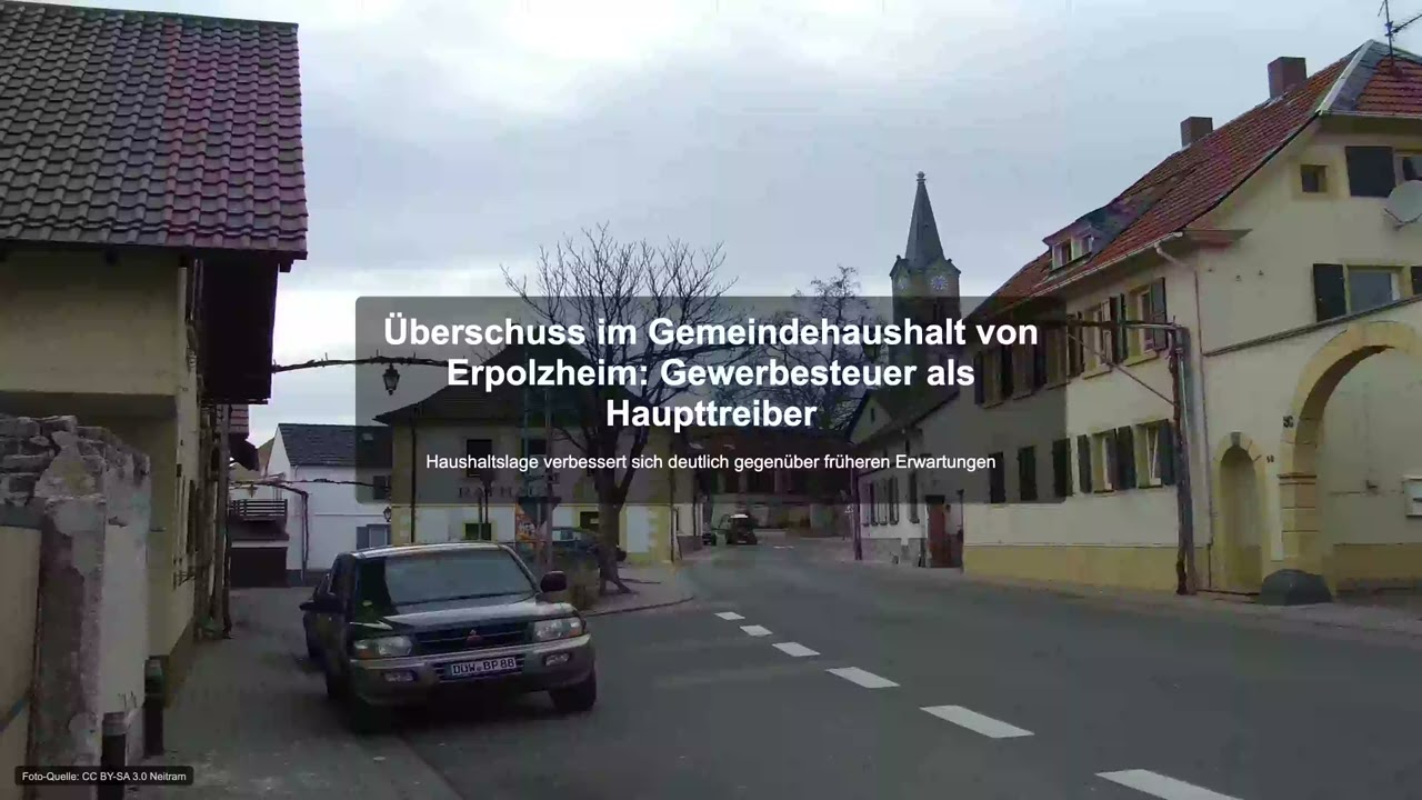 &Uuml;berschuss im Gemeindehaushalt von Erpolzheim: Gewerbesteuer als Haupttreiber - Gewerbesteuer News