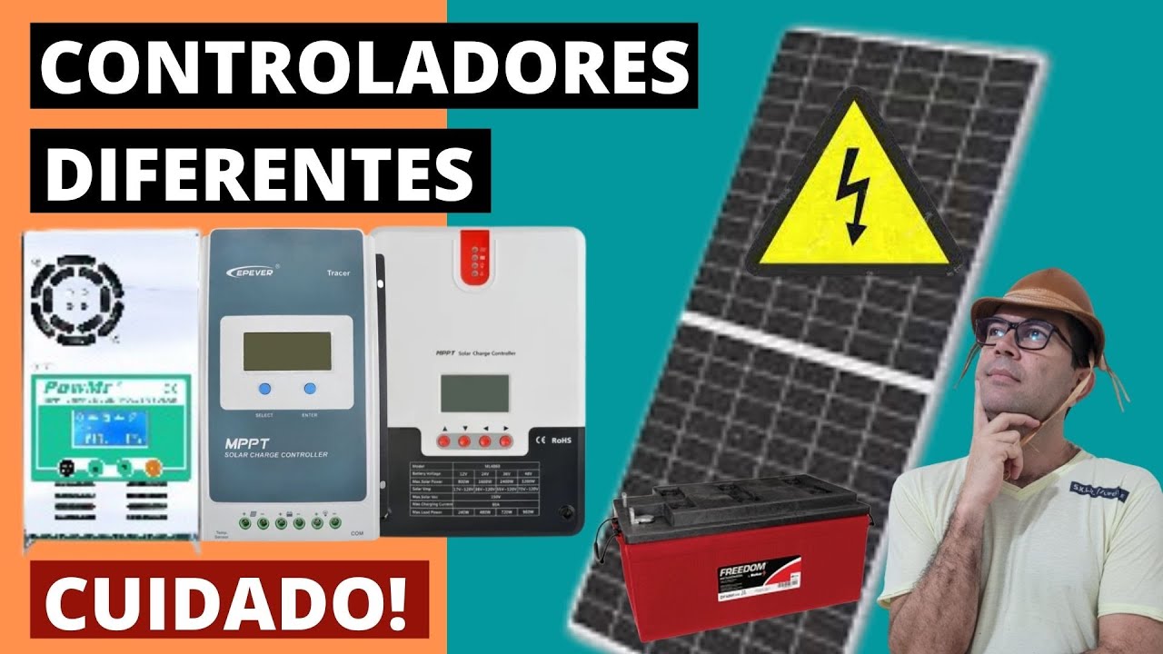 Como ligar vários controladores de carga diferentes de forma correta - Mesmo Banco de Baterias