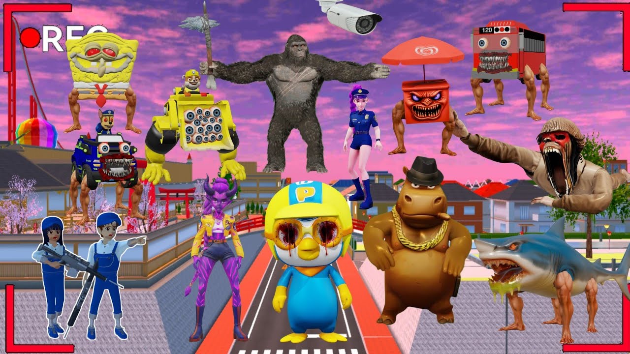 OMG 😰😰😱😱 CCTV Merekam Seluruh Pasukan Monster Menyerang Kota Sakura | Sakura School Simulator