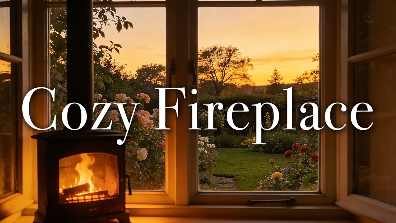 60 Mins Fireplace Ambience | Calm Cabin Evening | Perfect for relaxation, reading or deep sleep