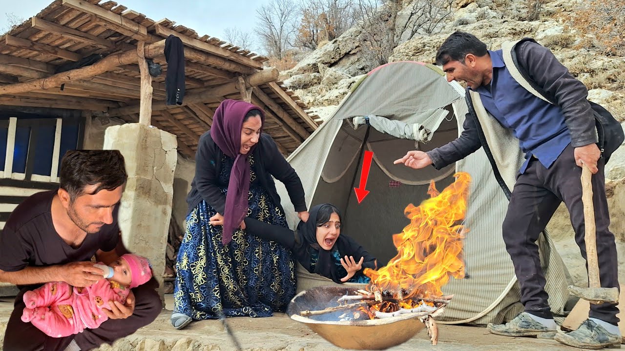 Family tension: husband and his first wife plan to set second wife's head on fire.