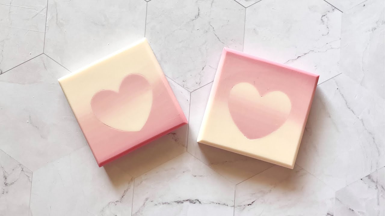 神仙美貌💗雙向漸變愛心皂製作過程 【xinsoap】