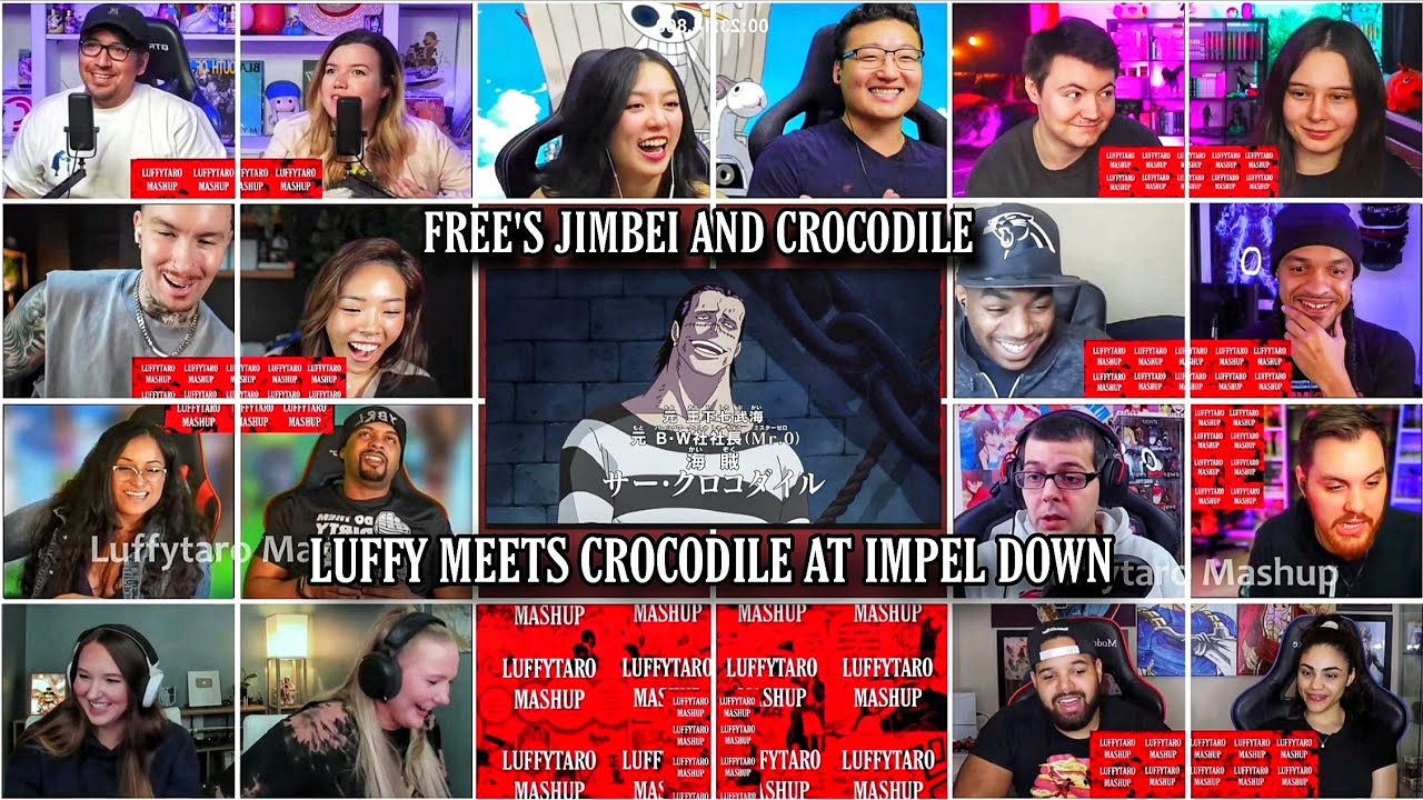 Luffy Meets Crocodile at Impel Down Frees Him and Jmbei Reaction Mashup | One Piece Episode 442-443