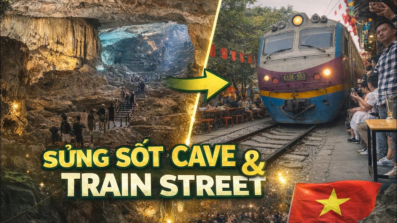 Ha Long Bay’s Largest Cave + Train Street Experience 🚂 Last Chance? Hanoi Train Street #SungSotCave