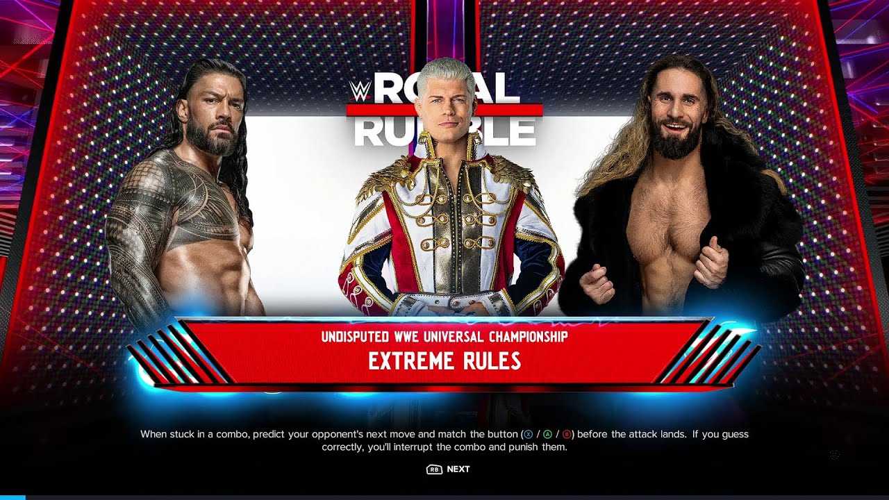 WWE 2K24 FULL MATCH — Reigns, Rhodes & Rollins — Clash of the Titans