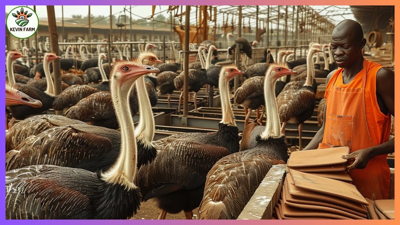 Ostrich Leather Factory - How Millions Of Ostriches Are Raised For Meat and Leather - Ostrich Farm