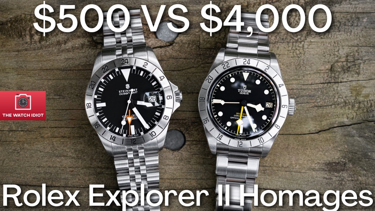 Rolex Explorer II Homage за 500 долларов против 4000 долларов: Tudor Black Bay Pro против Steinha...