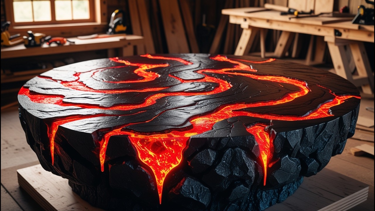 I Opened a Portal to Earth's Core on This Table ...DIY Epoxy Table with a Molten LAVA Core Tutorial