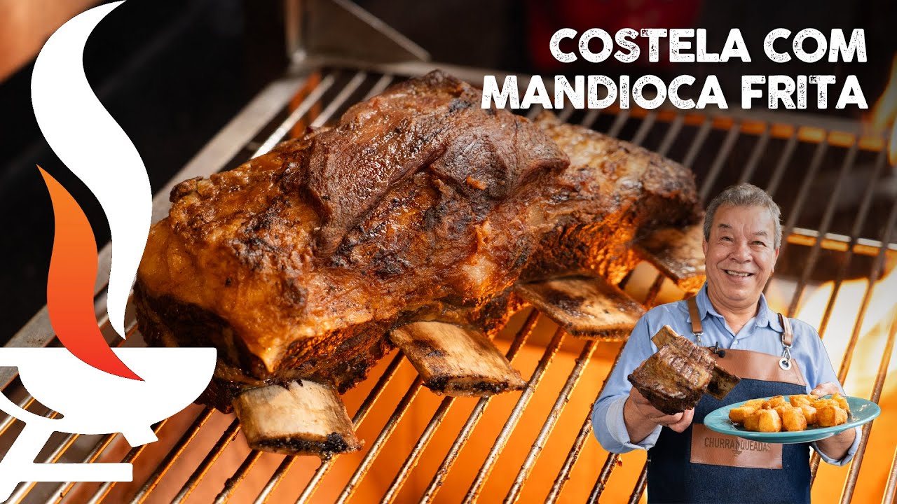 Churrasco de Costela com Mandioca Frita
