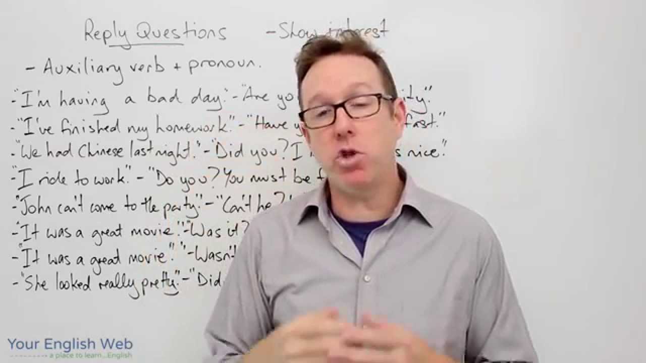 English grammar lesson B1 - Reply questions - Gramática inglesa