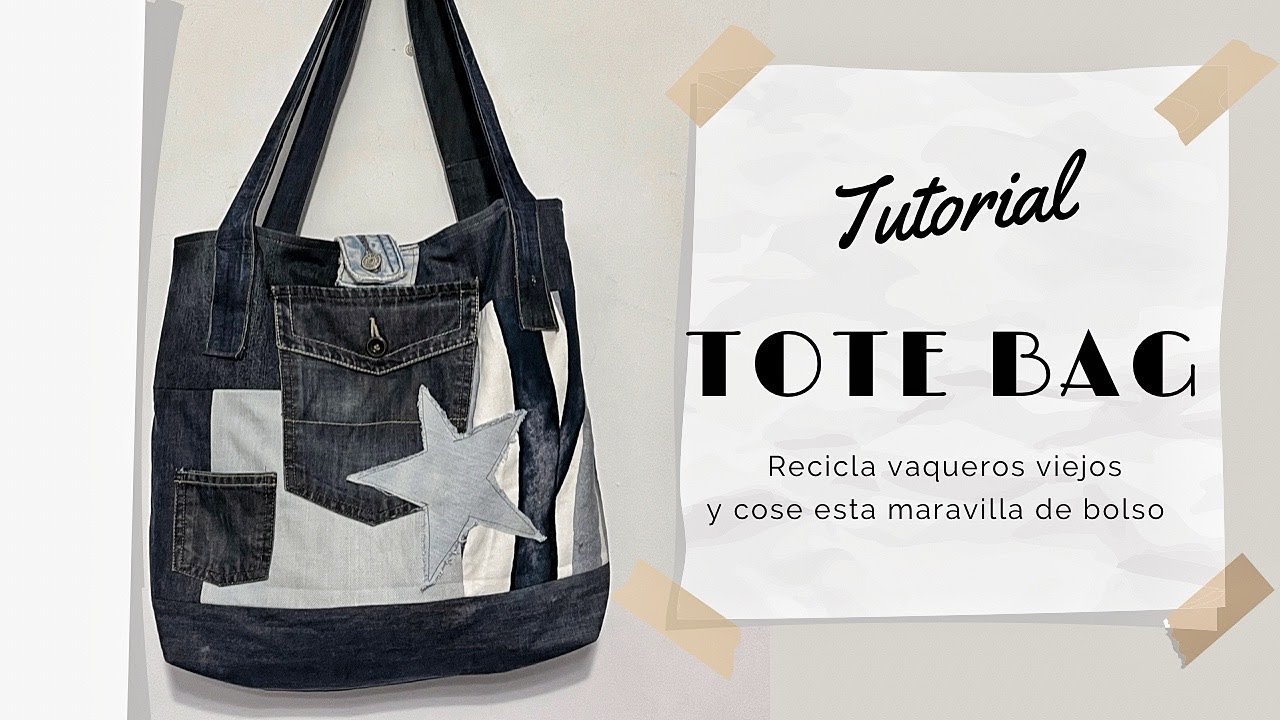 Increíble tote bag con vaqueros viejos. Bolso ❤️