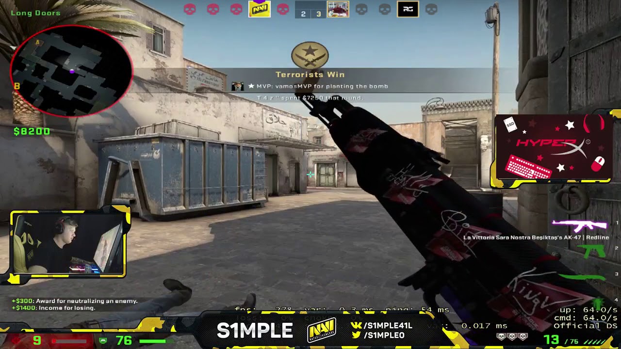 s1mple playing mm on stream