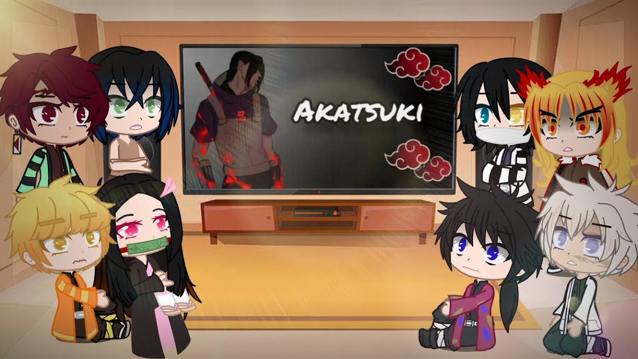 Tanjiro, Inosuke, Zenitsu, Nezuko e Hashiras reagindo a Naruto || Akatsuki || Parte 4 ||