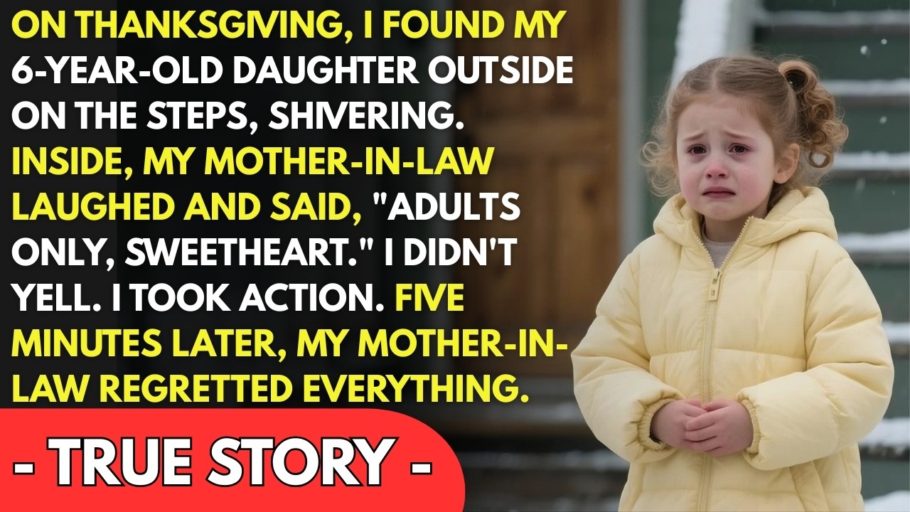 My 6-year-old was made to stand alone outside on the steps, while everyone else was enjoying food…